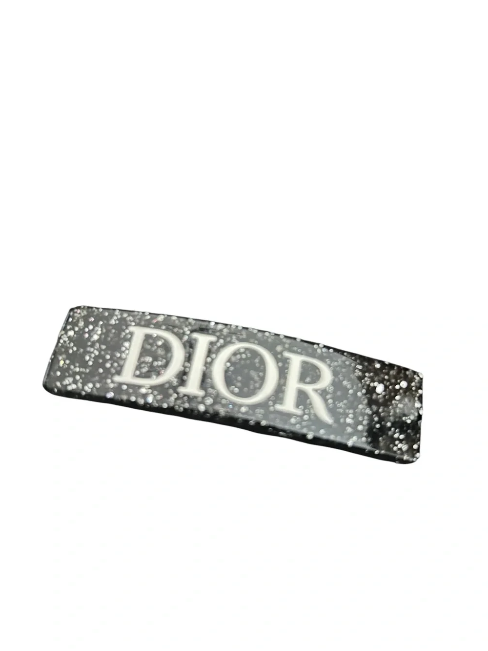 Glitter Black Logo Hair Clip